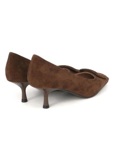 Bibi Lou Decollette Poznan Pump Tacco Spillo Camoscio Marrone