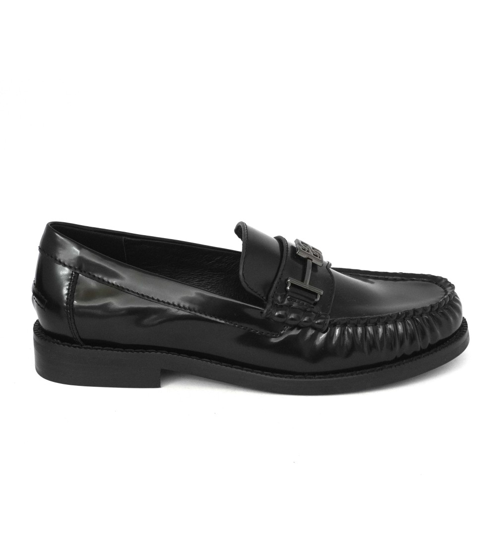 Bibi Lou Mocassino College Tubolare Tina Loafer Spazzolato Nero