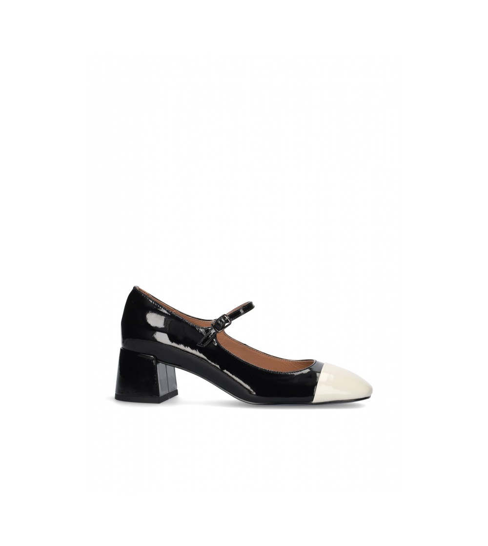 Bibi Lou Decollette Mary Jane Daniella Pump Nero Bianco