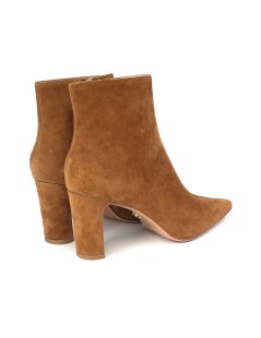 Lola Cruz Stivaletto Lille Ankle Liscio Camoscio Cuoio