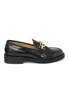 Luca Grossi Mocassino Vaschetta Morsetto Oro Vernice Lux Blu Notte