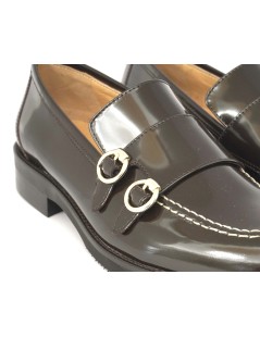 Luca Grossi Mocassino Monk Vaschetta Doppia Fibbia Vernice Moro