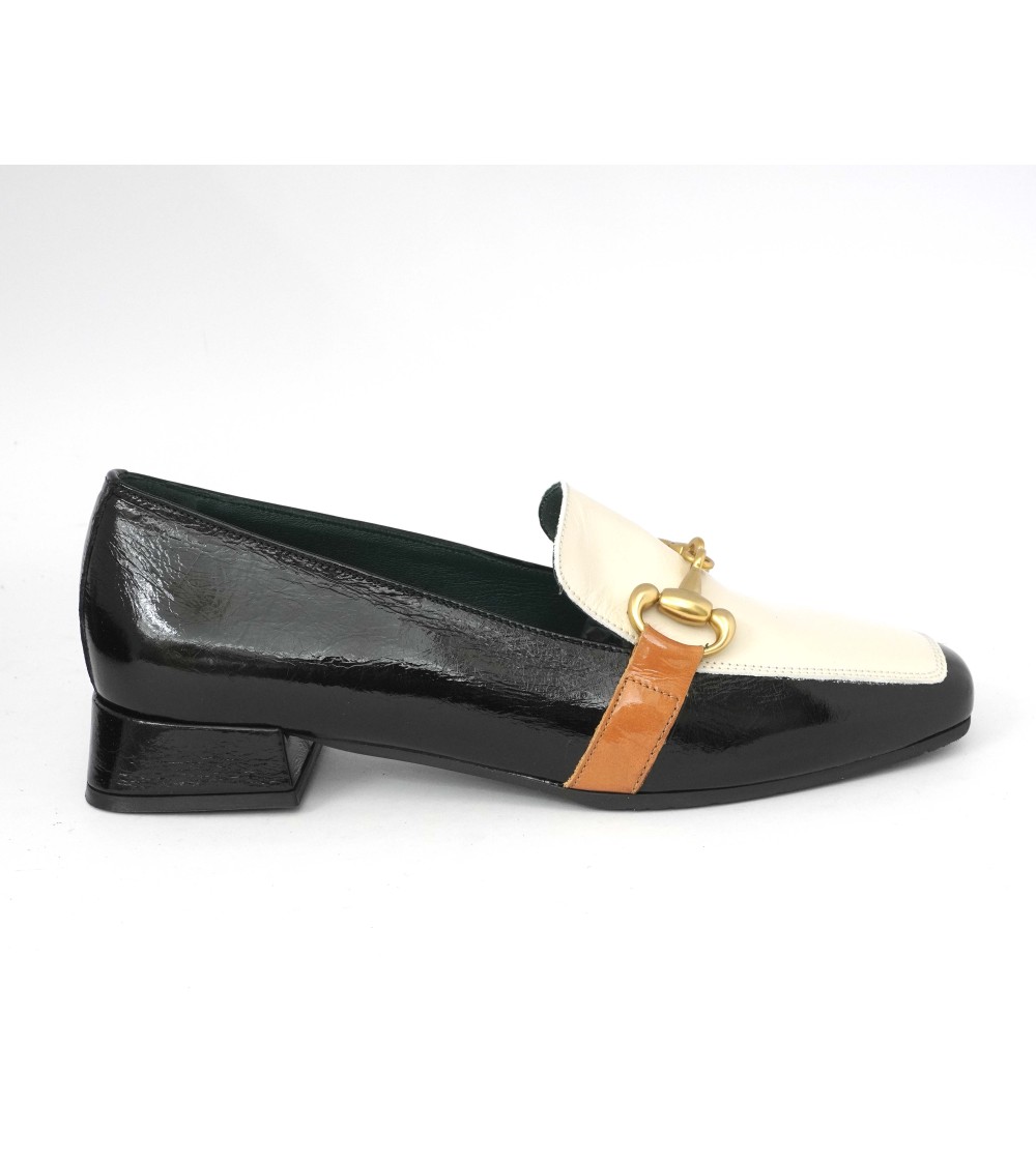 Le Gazzelle Mocassino Vaschetta Naplak Bianco Cuoio Nero