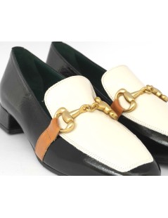 Le Gazzelle Mocassino Vaschetta Naplak Bianco Cuoio Nero