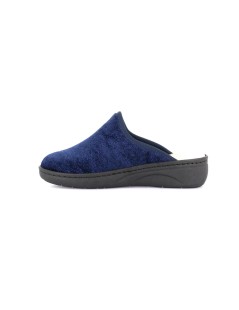 Grunland Ciabatta Zeppa Media Tessuto Glitter Bottone Blu