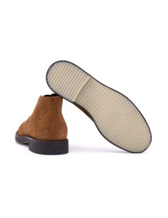 Soldini Polacchine Uomo 2 Fori Fondo Crepes Camoscio Cognac