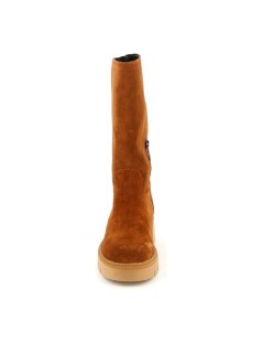 Grunland Stivale Polpaccio Morbido Zip Camoscio Cuoio