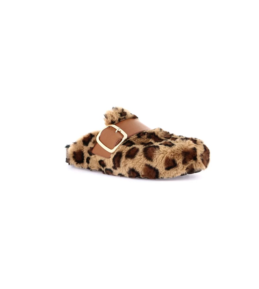 Grunland Ciabatta Sabot Boston Peluche Animalier Beige