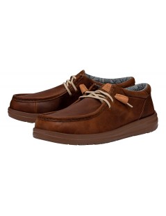 Hey Dude Slipon Uomo Wally Grip Leather Tutto Pelle Marrone