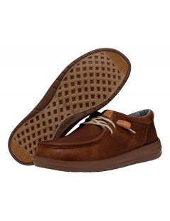 Hey Dude Slipon Uomo Wally Grip Leather Tutto Pelle Marrone