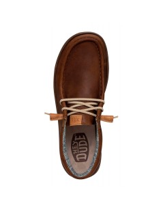Hey Dude Slipon Uomo Wally Grip Leather Tutto Pelle Marrone