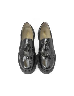 F.lli Tomasi Mocassino Coda Rondine Nappine Frangia Nero
