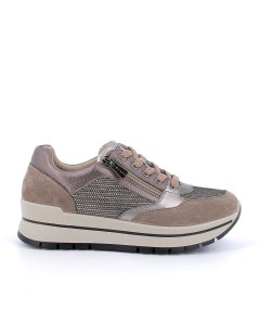 IGI &Co Sneakers Balance Zip Laterale Laminato Fango Taupe
