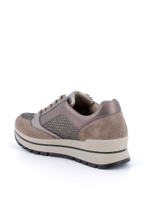IGI &Co Sneakers Balance Zip Laterale Laminato Fango Taupe