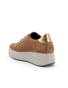 IGI &Co Sneakers Zeppa Platform Alto Gioiello Camoscio Cognac
