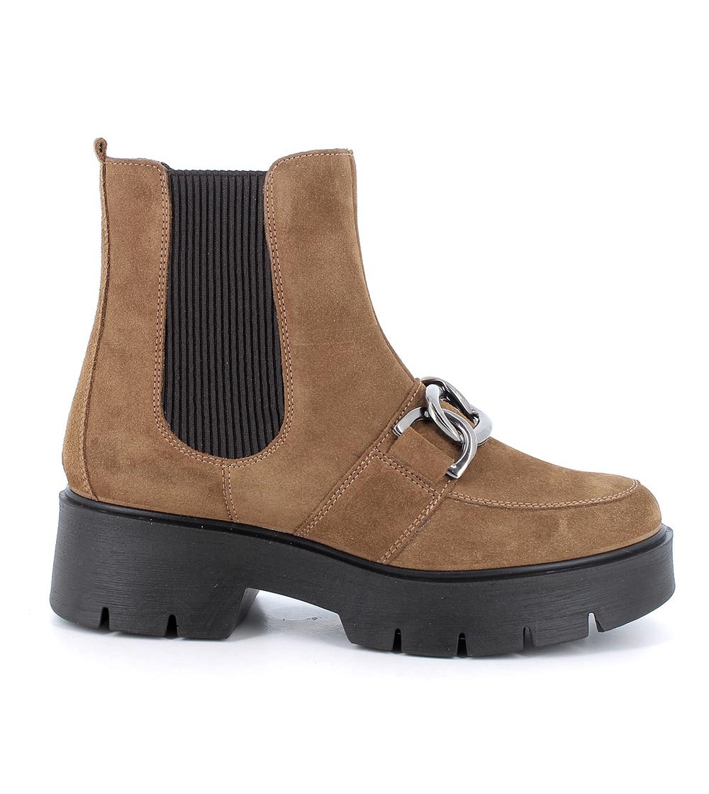 IGI &Co Tronchetto Elastico e Zip Morsetto Camoscio Cognac