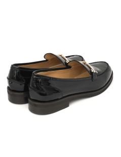 Luca Grossi Mocassino Slim Morsetto Linear Vernice Lux Nero