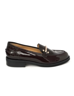 Luca Grossi Mocassino Slim Morsetto Linear Vernice Lux Bordeaux