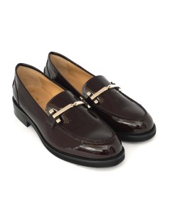 Luca Grossi Mocassino Slim Morsetto Linear Vernice Lux Bordeaux