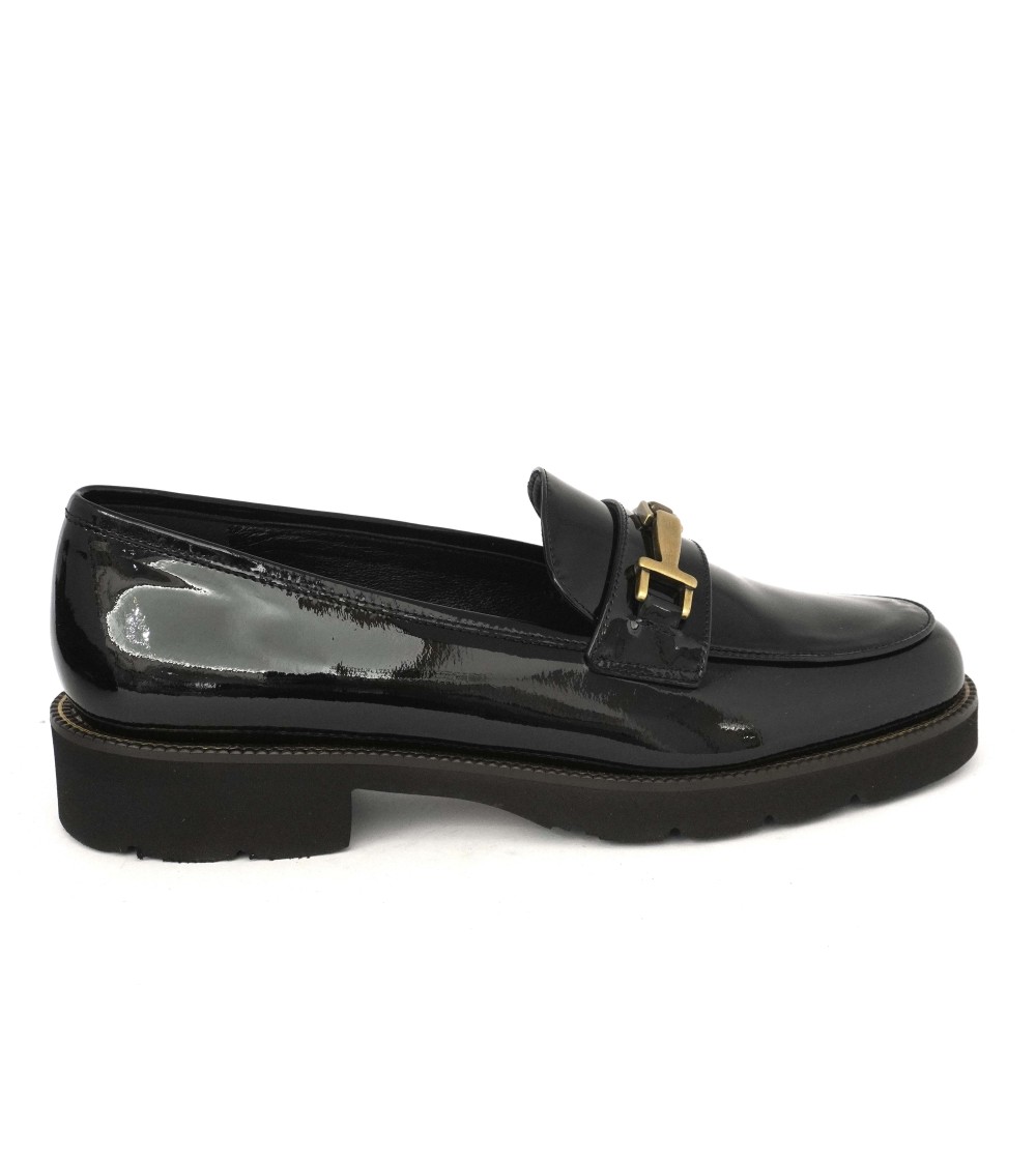 Luca Grossi Mocassino Slim Guardiolo Micro Carro Vernice Nero