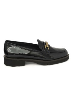 Luca Grossi Mocassino Slim Guardiolo Micro Carro Vernice Nero