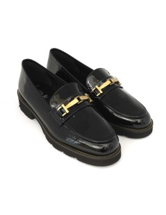 Luca Grossi Mocassino Slim Guardiolo Micro Carro Vernice Nero