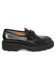 Luca Grossi Mocassino Fondo Carro Morsetto Spazzolato Nero