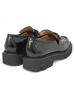 Luca Grossi Mocassino Fondo Carro Morsetto Spazzolato Nero