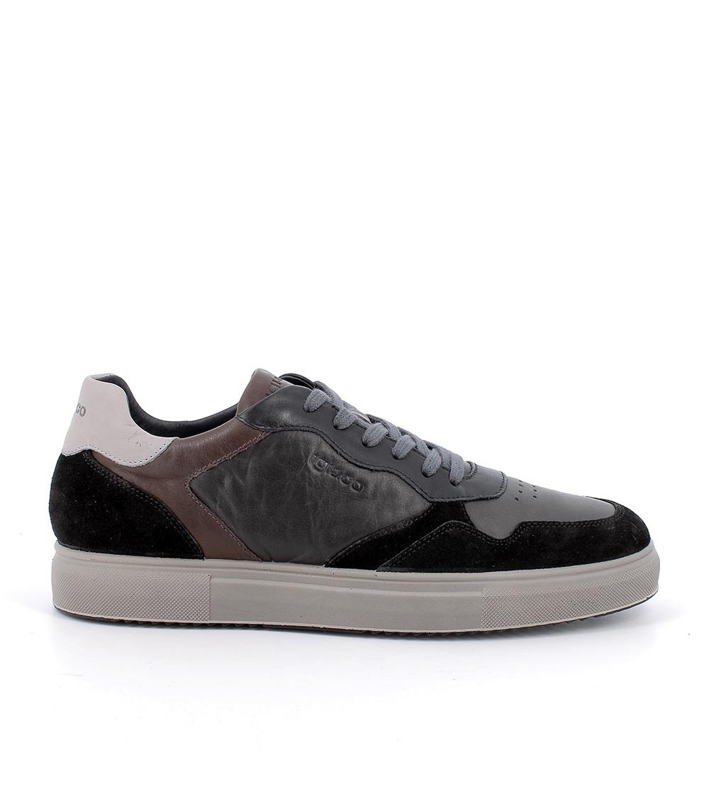 IGI &Co Sneakers Uomo Cassetta Memory Inserti Nappa Grigio Nero