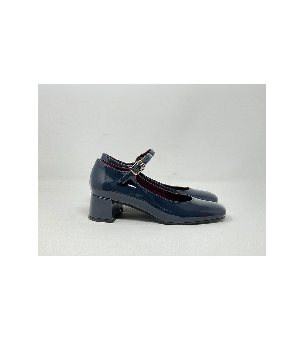 Lorenzo Mari Mary Jane Tacco Medio Naplak Denim