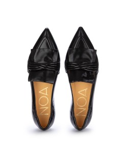 Noa Mocassino Punta Tacco Basso Morsetto Fiocco Naplak Nero