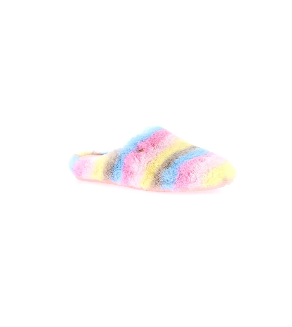 Grunland Ciabatta Ecologica Peluche Arcobaleno Rosa Multi