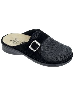 Sabatini Ciabatta Elasticizzata Fibbia Regolabile Plantare Estraibile Nero