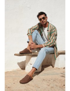 Grunland Ciabatta Uomo Boston Bio Birk Nabuk Marrone