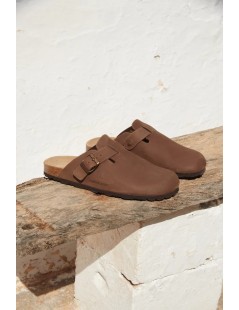 Grunland Ciabatta Uomo Boston Bio Birk Nabuk Marrone