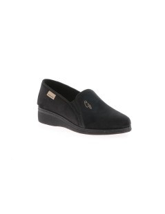 Grunland Pantofola Slipon Comfort Logo Strass Velour Nero