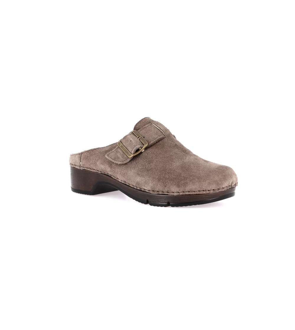 Grunland Ciabatta Olandese Danskko Tacco Camoscio Tortora