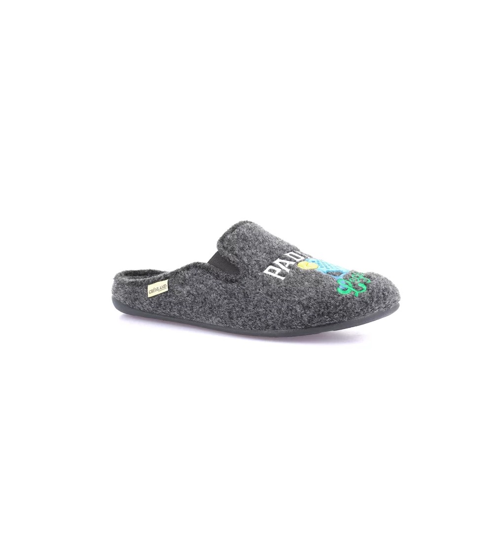 Grunland Ciabatta Uomo Feltro Logo Padel Antracite