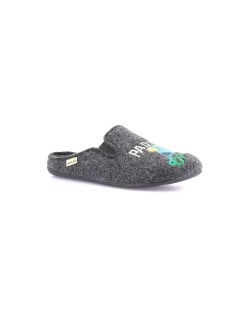 Grunland Ciabatta Uomo Feltro Logo Padel Antracite