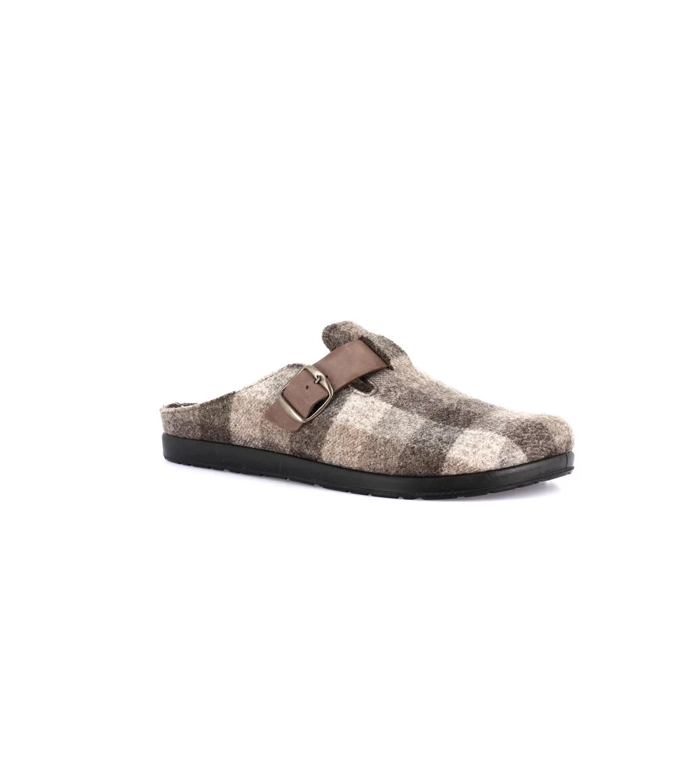 Grunland Ciabatta Uomo Con Plantare Scozzese Testa di Moro