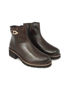 Donna Serena Tronchetto con Zip Fondo Medio Pelle Testa di Moro