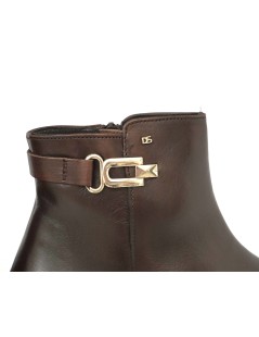 Donna Serena Tronchetto con Zip Fondo Medio Pelle Testa di Moro