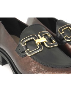 Donna Serena Mocassino Accessorio Naplak Nero Cuoio