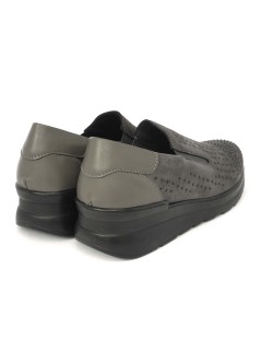 CO.mfort Slipon Zeppa Media Strass Camoscio Grigio