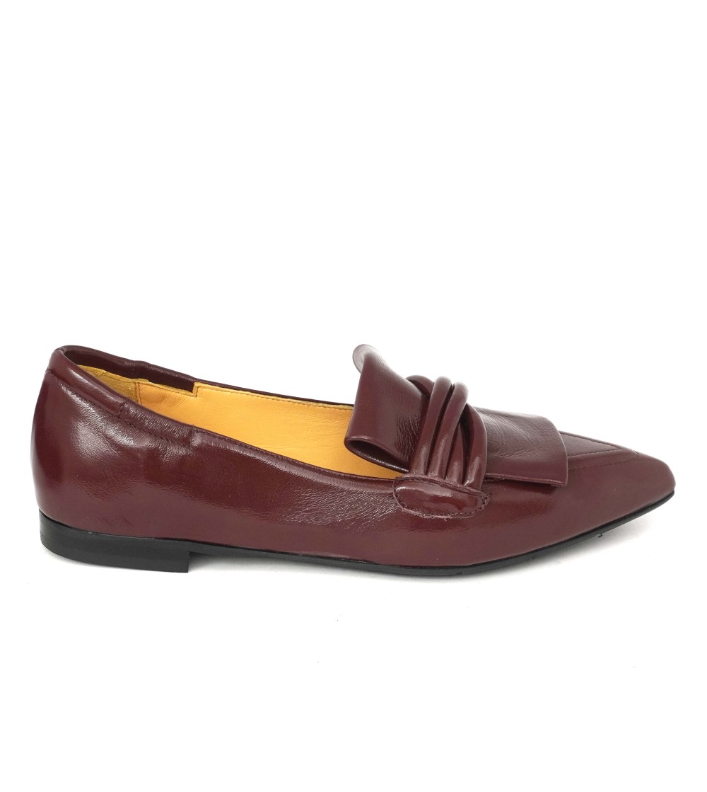 Noa Mocassino Punta Tacco Basso Morsetto Fiocco Naplak Bordeaux
