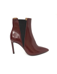 Noa Tronchetto Punta Tacco Spillo Elastici Laterali Naplak Bordeaux