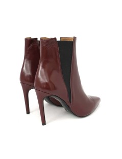 Noa Tronchetto Punta Tacco Spillo Elastici Laterali Naplak Bordeaux