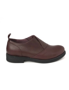Bueno Slipon Francesina Donna Elastici Nappa Bordeaux