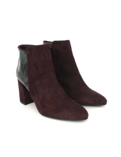 Brunate Tronchetto Punta Tacco Vernice Arcobaleno Camoscio Prugna