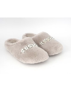 Grunland Ciabatta Teddy Peluche con Perle Malva